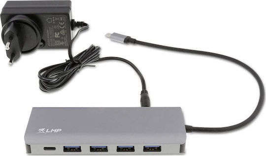 LMP USB-C Docking Station με 4K Γκρι (LMP-USBC-UHUB-SG)
