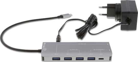 LMP USB-C Docking Station με 4K Γκρι (LMP-USBC-UHUB-SG)
