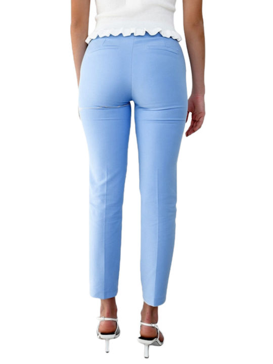 MY T Women's Fabric Trousers Azure