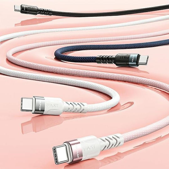 Awei Magnetic USB 2.0 Cable USB-C male - USB-C 60W PD Μαύρο 1m CL-166T