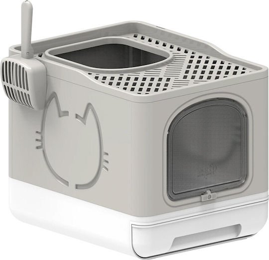 All For Paws Cat Toilet Closed Gray L49.6 x W38.8 x H40.7cm