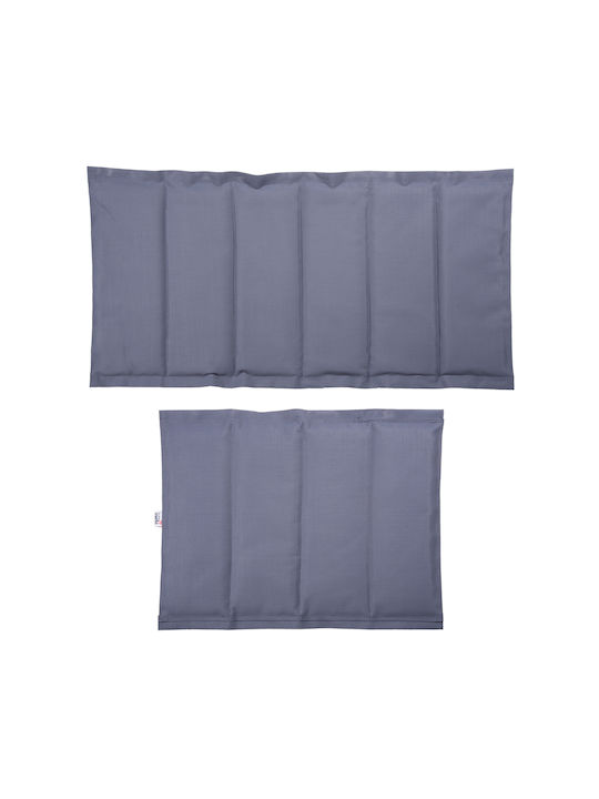HomeMarkt Waterproof Sunbed Cushion with Backrest Milos-Creta Gray