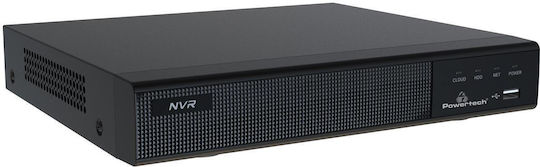 Powertech Σύστημα Παρακολούθησης 4 Καμερών IP 8MP με Καταγραφικό NVR