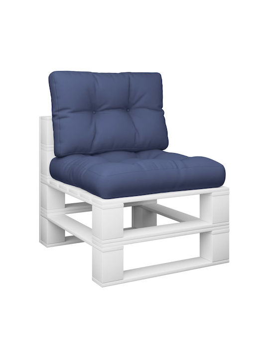 vidaXL Waterproof Bench Cushion for Palette with Backrest Navy Blue 2pcs 50x50cm
