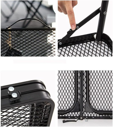 eBest Table Aluminum for Camping Foldable 70x40x38cm Black