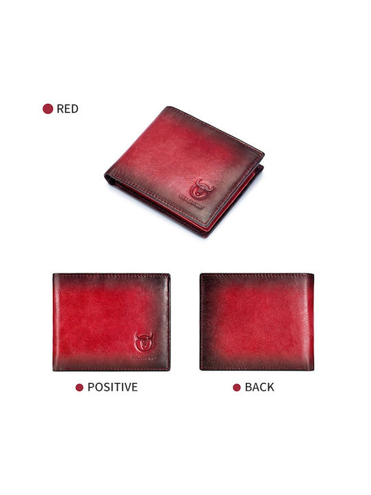 Bull Captain Men's Leather Wallet Red