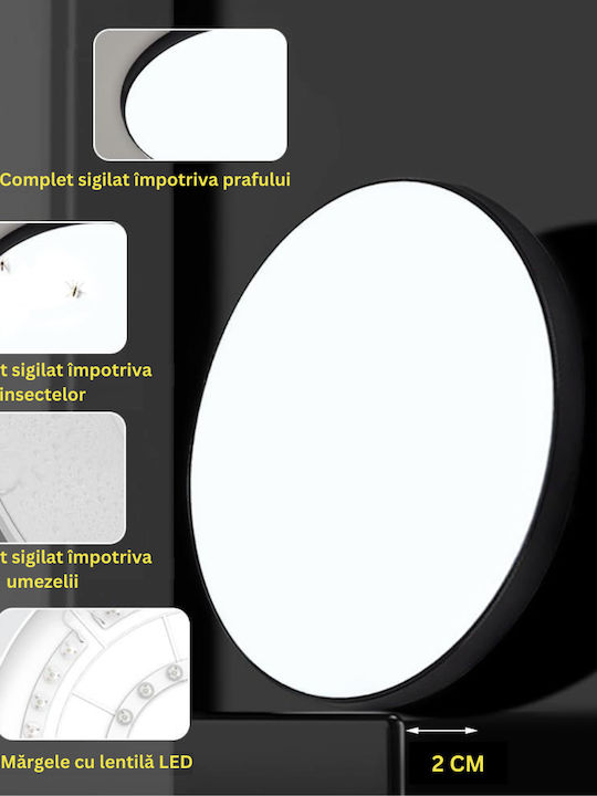 Στρογγυλό LED Panel 38W με Ψυχρό Λευκό Φως 6500K