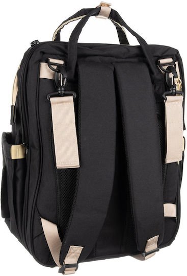Wickeltasche-Wickelrucksack Schwarz 35x45x14cm.