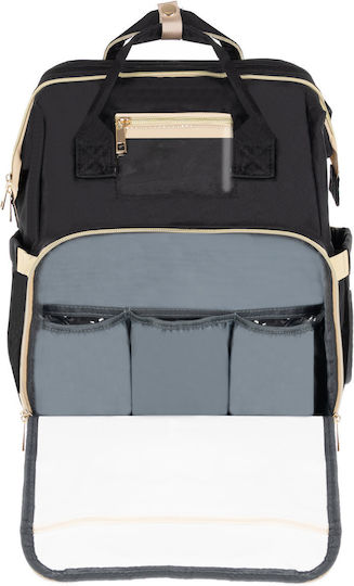Wickeltasche-Wickelrucksack Schwarz 35x45x14cm.