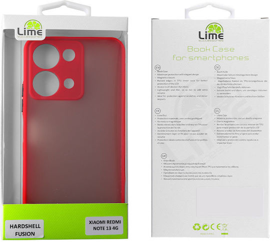 Lime Hardshell Fusion Full Camera Protection Back Cover Πλαστικό / Σιλικόνης Κόκκινο (Redmi Note 13 4G)