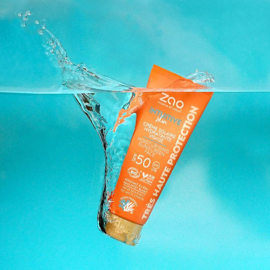 Zao Organic Makeup Intuitive Skin Cremă Antisolară Waterproof Față Protectie Solara SPF50 50ml