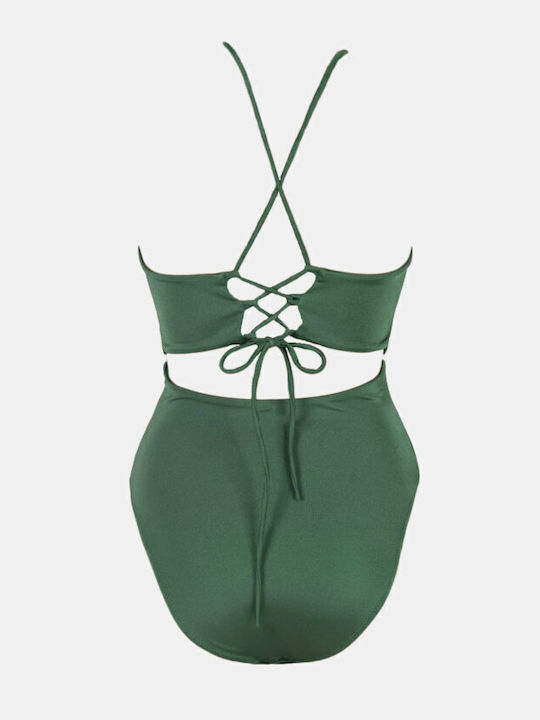Swimsuit with Cutouts For Large Bust Evergreen