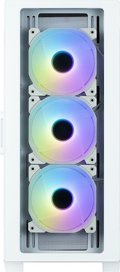 Zalman i3 Neo TG Gaming Midi Tower Κουτί Υπολογιστή με Πλαϊνό Παράθυρο και RGB Φωτισμό Λευκό