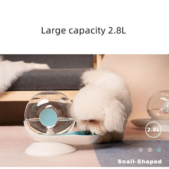 All For Paws Bowl with Container Water for Dog & Cat with Base 2.8lt in White Color