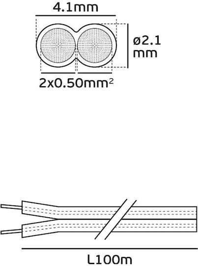Cablu de boxe 2x0.50 Roșu Negru