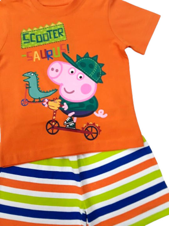 Peppa Pig Παιδική Πιτζάμα Καλοκαιρινή Πορτοκαλί George