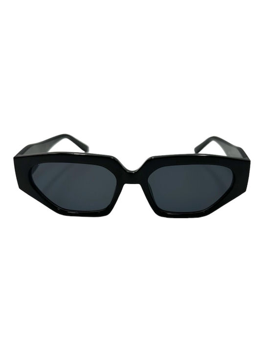 V-store Sunglasses with Black Plastic Frame and Black Lens 5513BLACK