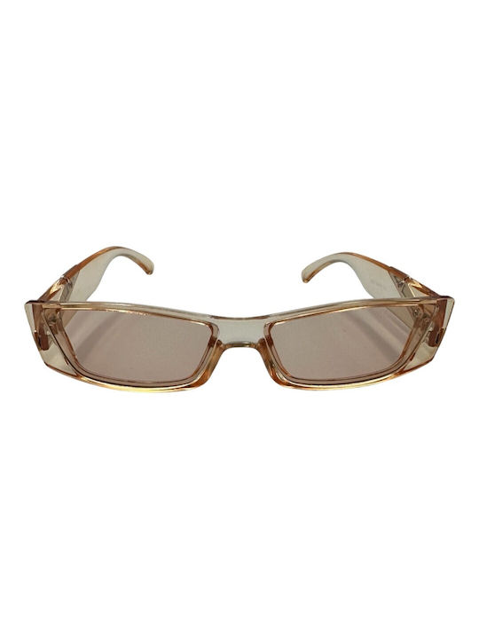 V-store Women's Sunglasses with Brown Plastic Frame and Beige Lens 5351BEIGE