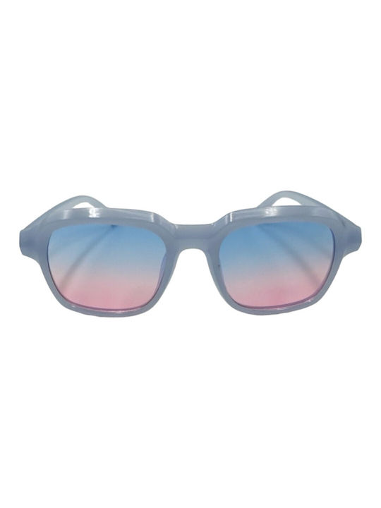 V-store Sunglasses with Blue Plastic Frame and Multicolour Gradient Lens 5006BLUE