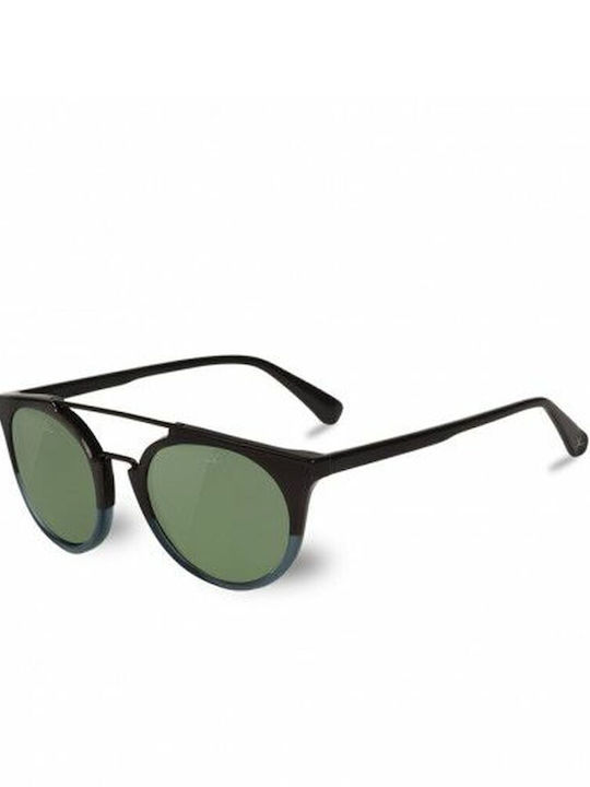 Vuarnet Men's Sunglasses with Black Frame and Green Mirror Lens VL160200041121