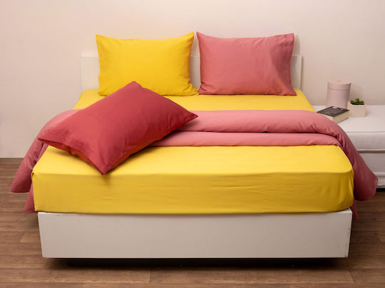 Anna Riska Παπλωματοθήκη Βαμβακοσατέν Μονή 160x240 Fashion Yellow