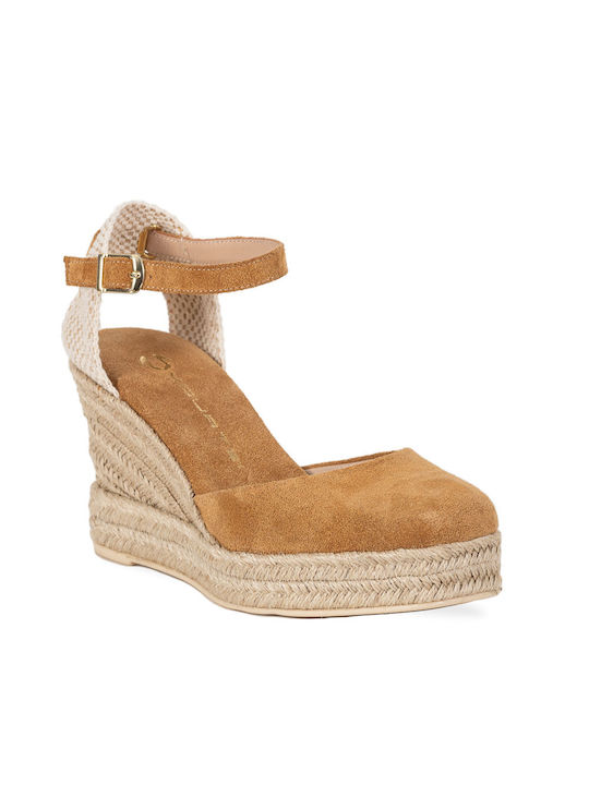 Mourtzi Women's Suede Platform Espadrilles Tabac Brown