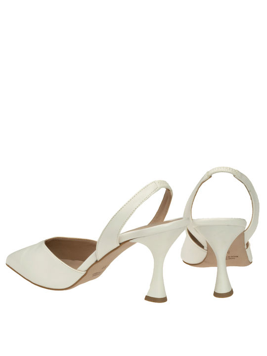 Stefania Synthetic Leather White High Heels