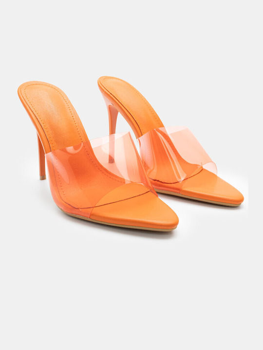 Luigi Heel Mules Orange