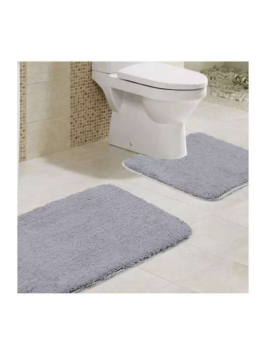Αντιολισθητικό Σετ Πατάκια Μπάνιου ZE1AG43QWS91L Light Grey 3τμχ