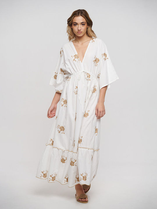 Ble Resort Collection Women's Maxi Dress Beachwear WHITE