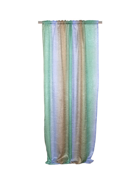 Viopros Curtain with Pencil Pleat Blue 140x270cm