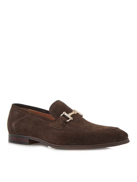 Renato Garini Suede Ανδρικά Loafers σε Καφέ Χρώμα