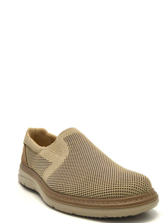 Imac Men's Leather Loafers Beige