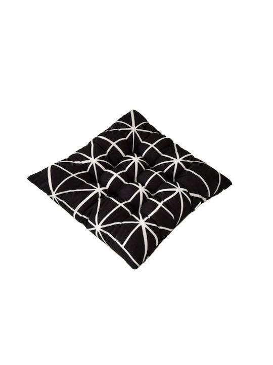Pernă Scaunului De Grădină Negru Alb 40x40cm