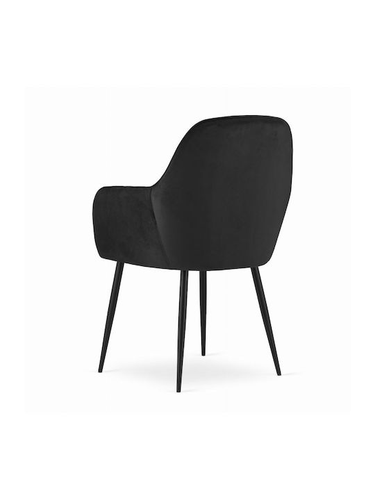 Kitchen Velvet Chair Negru 57.5x56.5x86.5cm