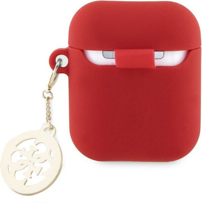 Guess Logo Charm Collection" Θήκη Σιλικόνης σε Χρυσό χρώμα για Apple AirPods