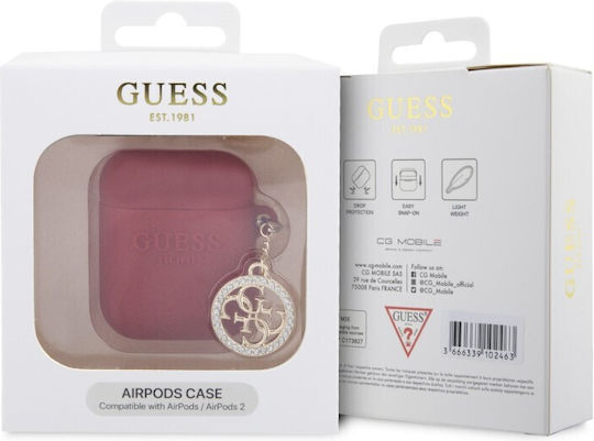 Guess Logo Charm Collection" Калъф в Златист цвят за Apple AirPods 1 / AirPods 2