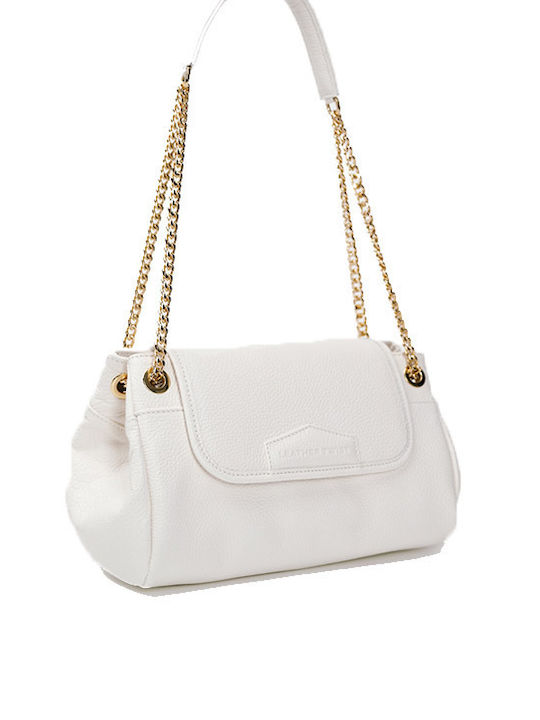 Leather Twist Leather Women's Bag Shoulder White