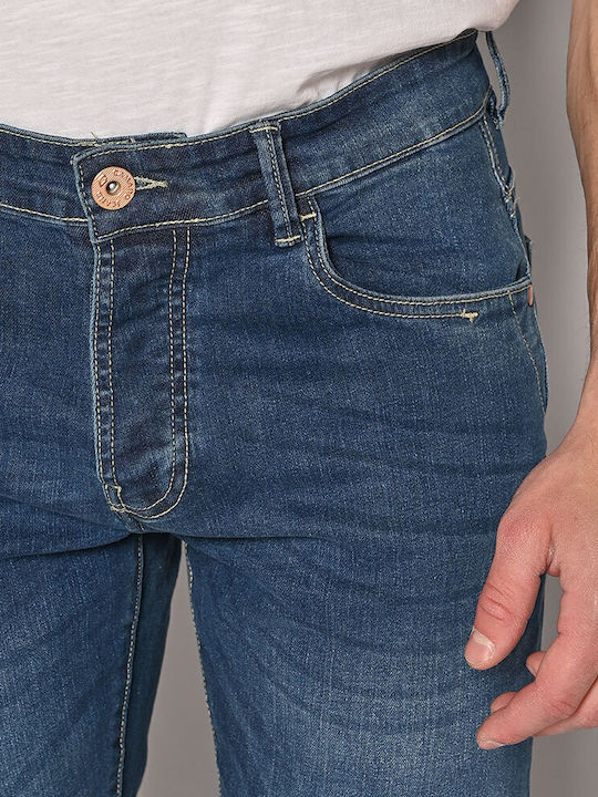 Pantaloni De Blugi Pentru Bărbați Elastic Regular Fit Albastru