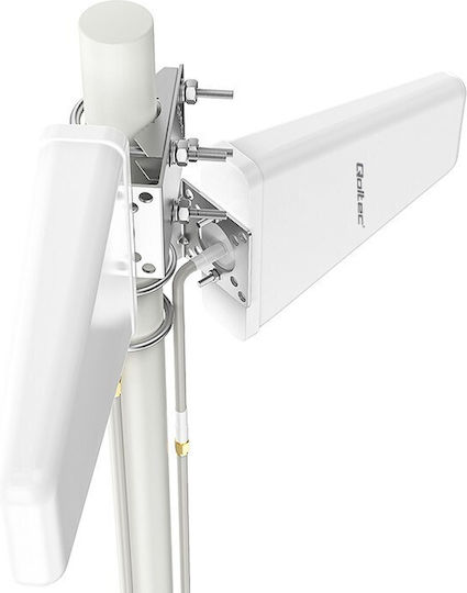 Qoltec 57043 Външен Телевизионна антена (не изисква захранване) Бяла