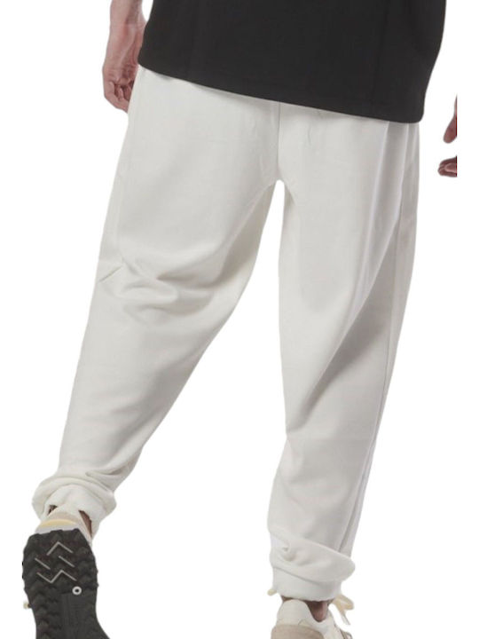 Pantaloni de trening cu Elastic Alb