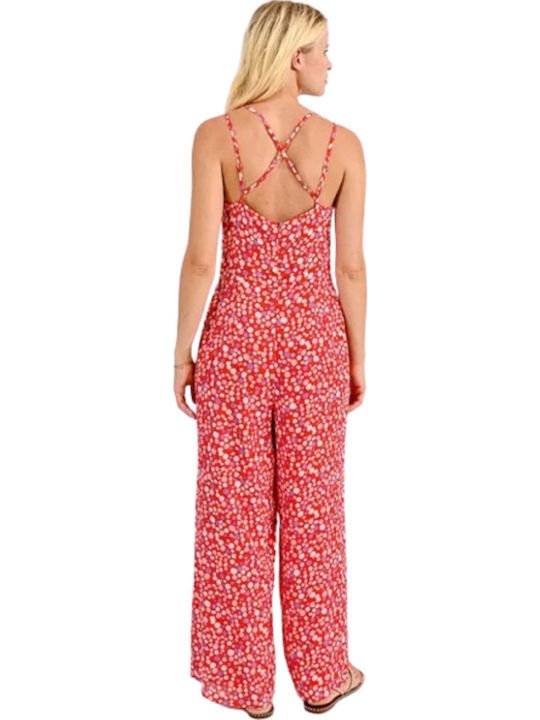 Ladies Woven Jumpsuit Женска Цялостна Форма Red
