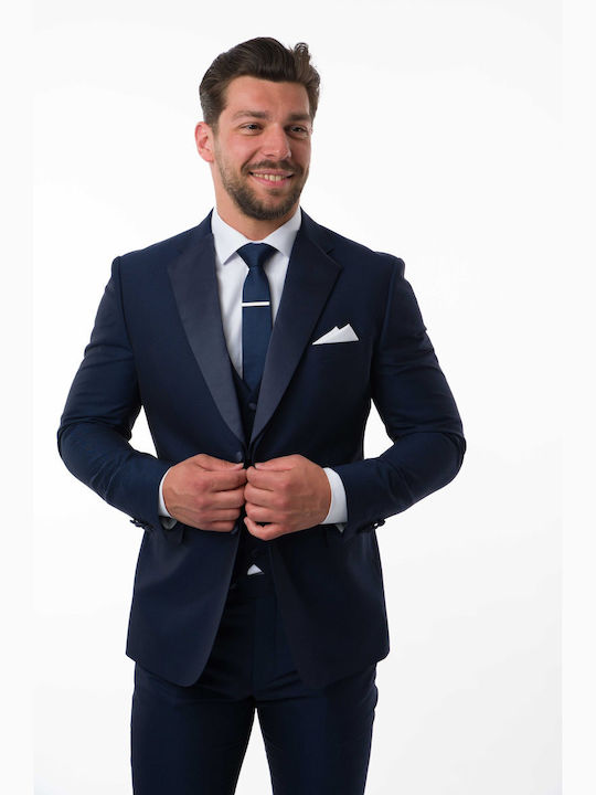 Artisti Italiani Men's Suit with Vest BLUE