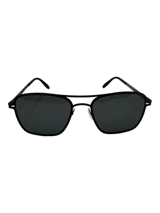 V-store Sunglasses with Black Metal Frame and Black Polarized Mirror Lens POL018BLACK