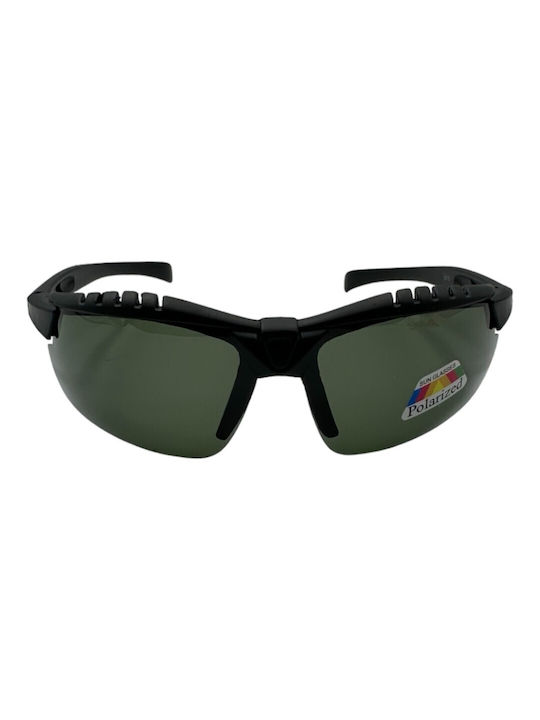 V-store Men's Sunglasses with Black Plastic Frame and Black Polarized Mirror Lens POL9015A-02