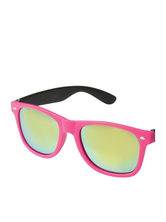V-store Unisex-Sonnenbrille mit Kunststoffrahmen Neon Pink Black Spiegel