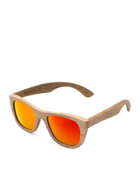 V-store Unisex Γυαλιά Ηλίου με Μπεζ Κοκκάλινο Σκελετό και Πορτοκαλί Polarized Καθρέφτη Φακό WD027