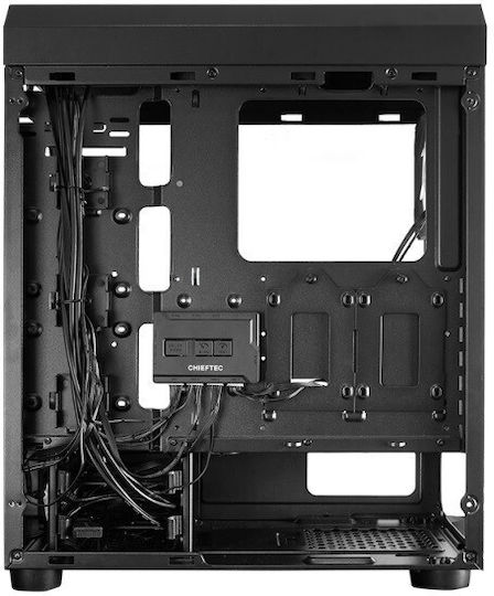 Chieftec Scorpion 4 Gaming Mini Tower Κουτί Υπολογιστή με Πλαϊνό Παράθυρο και RGB Φωτισμό Μαύρο