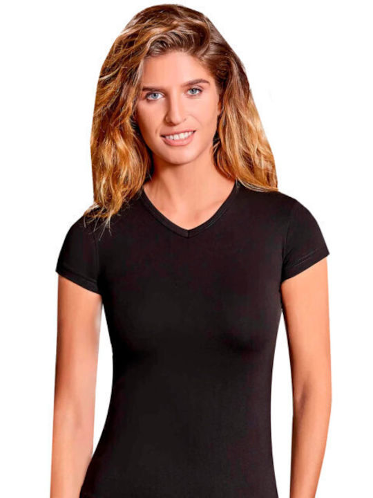 Berrak Women's T-Shirt with Spaghetti Strap Black