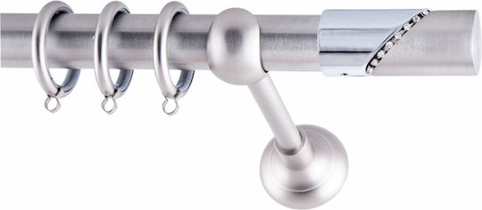 Frans Metallisch Vorhangstange Retro Doppel mit Schiene Φ25mm 160cm Nickel Satin